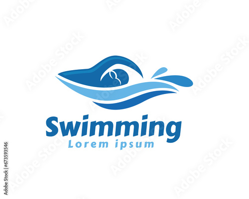 abstract swimming sport logo design template illustration inspiration