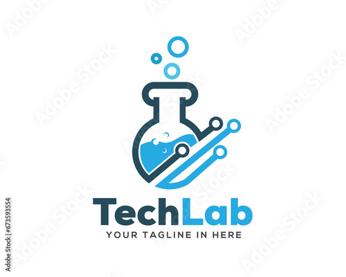glass laboratory tech science logo icon symbol design template illustration inspiration