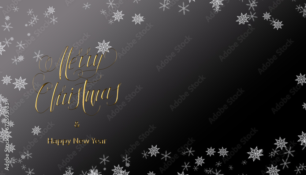 Happy New Year and Merry Christmas! Can be used as a postcard, internet banner or flyer.  Illustration has space for text , copy space.