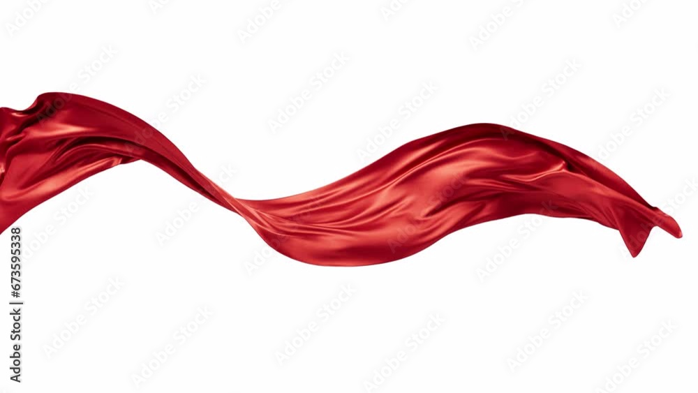 Flowing wave cloth curve line with alpha channel, 3d rendering.