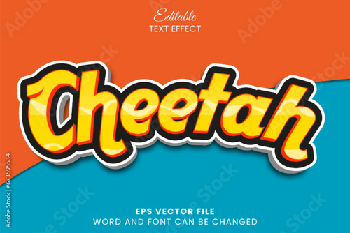 Cheetah colorful 3d editable vector text effect