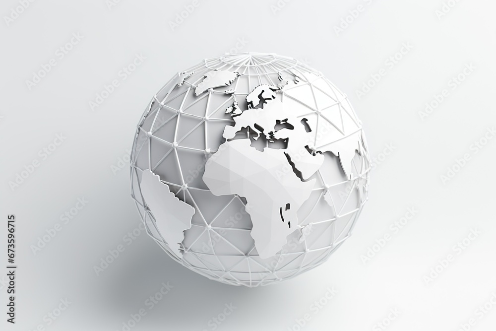 3D earth map  minimalist.