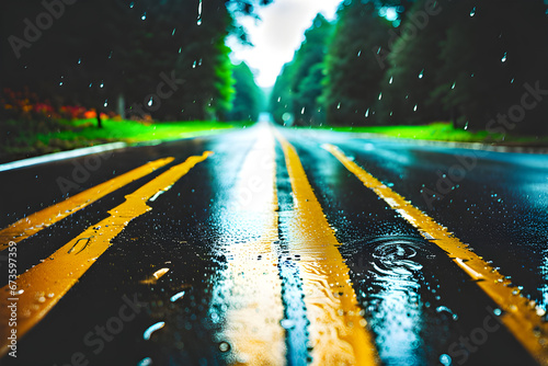 On the rainy road. Generative AI