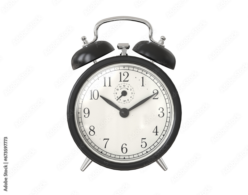 Black retro alarm clock on isolated. png transparency Black retro alarm clock on isolated. png transparency