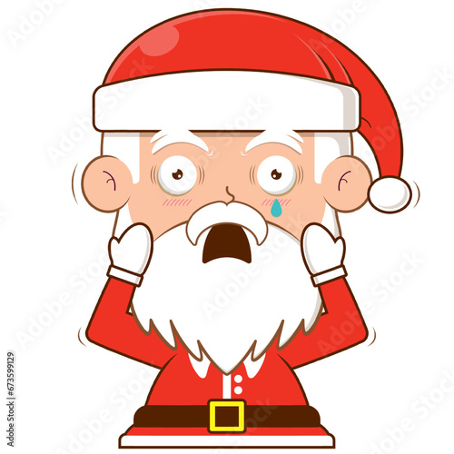 santa claus surprised face cartoon cute