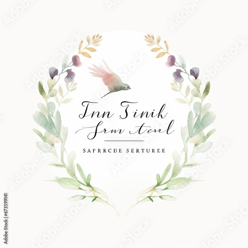 Awesome logo for wedding decoration service, created by AI. photo