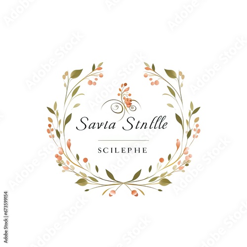 Awesome logo for wedding decoration service, created by AI. photo