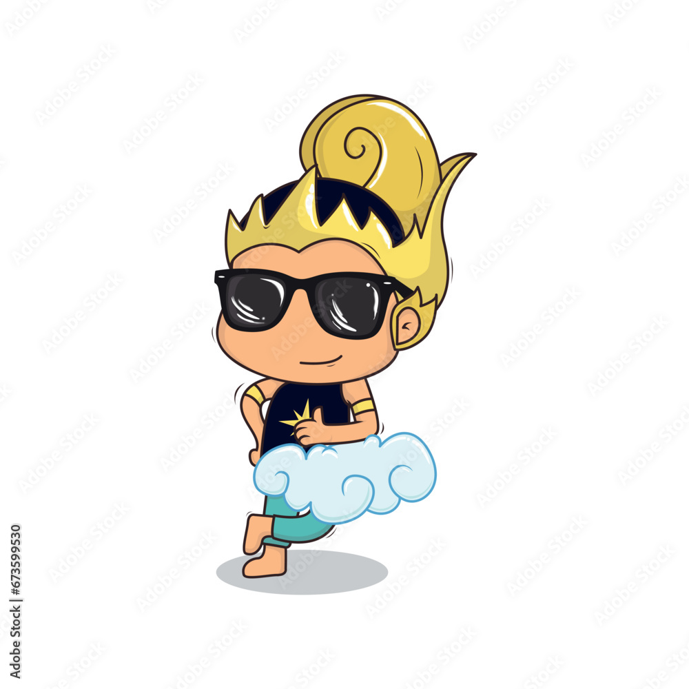 Fototapeta premium Indonesia Javanese hero character Ghatotkacha, cool pose