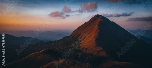sunset in the mountains,the beautiful mountain and sky,landscapes photo