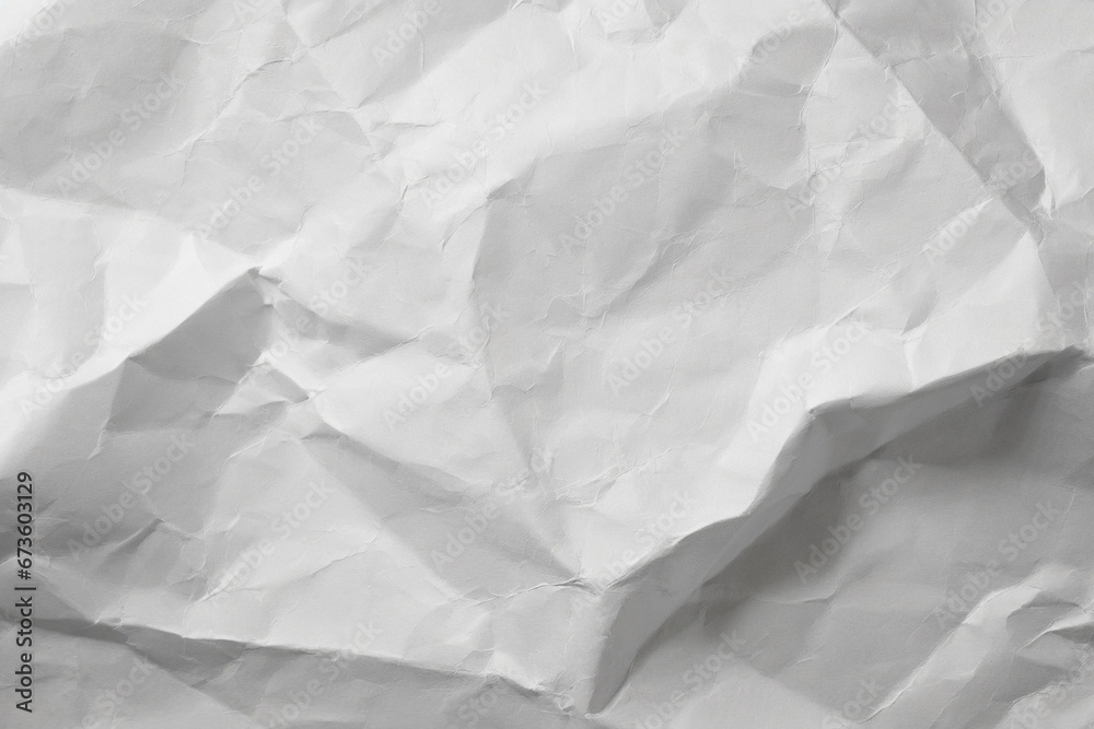 Fototapeta premium White Crumpled Paper Texture, Wrinkled Paper Texture