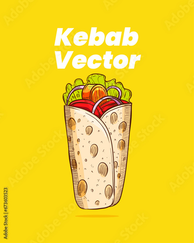 vector of a delicious looking kebab