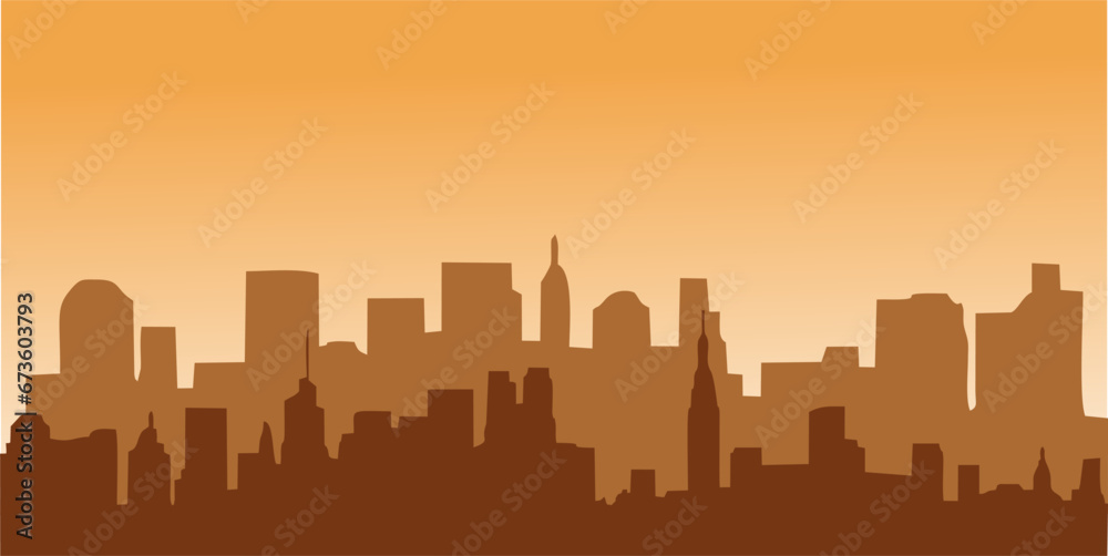 City landscape, view of a large metropolis. Vector, cartoon illustration. Vector.