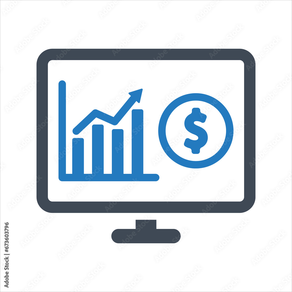 Online Financial Report Icon Online Financial Report Icon