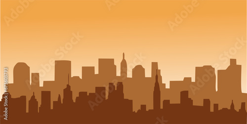 City landscape  view of a large metropolis. Vector  cartoon illustration. Vector.