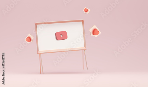 Free Download 3d social media with live streaming in browser and emotion on smart television. Social media online playing 3d cinema video on web browser display concept. 3d live entertainment
 - GFXLoad