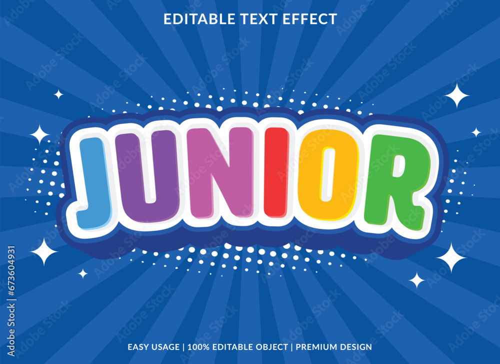 junior editable text effect template use for business logo and brand