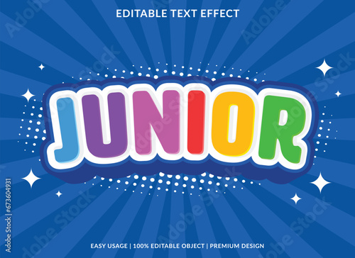 junior editable text effect template use for business logo and brand photo