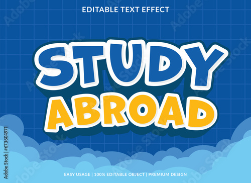 study abroad editable text effect template use for business logo and brand