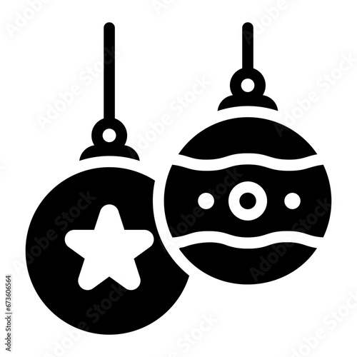 christmas balls glyph icon