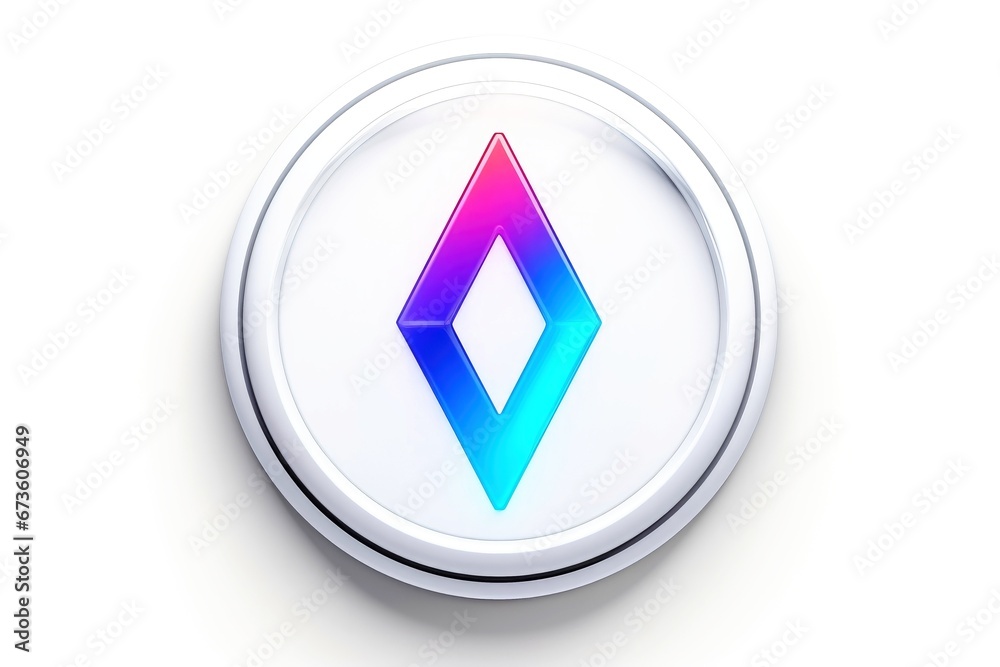 Abstract high tech multicolor button on white background Abstract high tech multicolor button on white background
