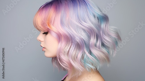 A person with pastel colored unicorn hair