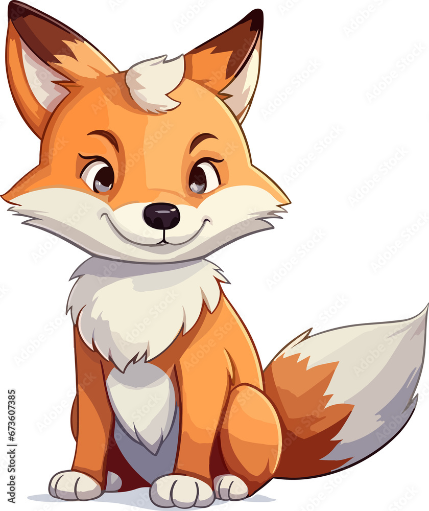 Fototapeta premium Cute Fox Illustration 