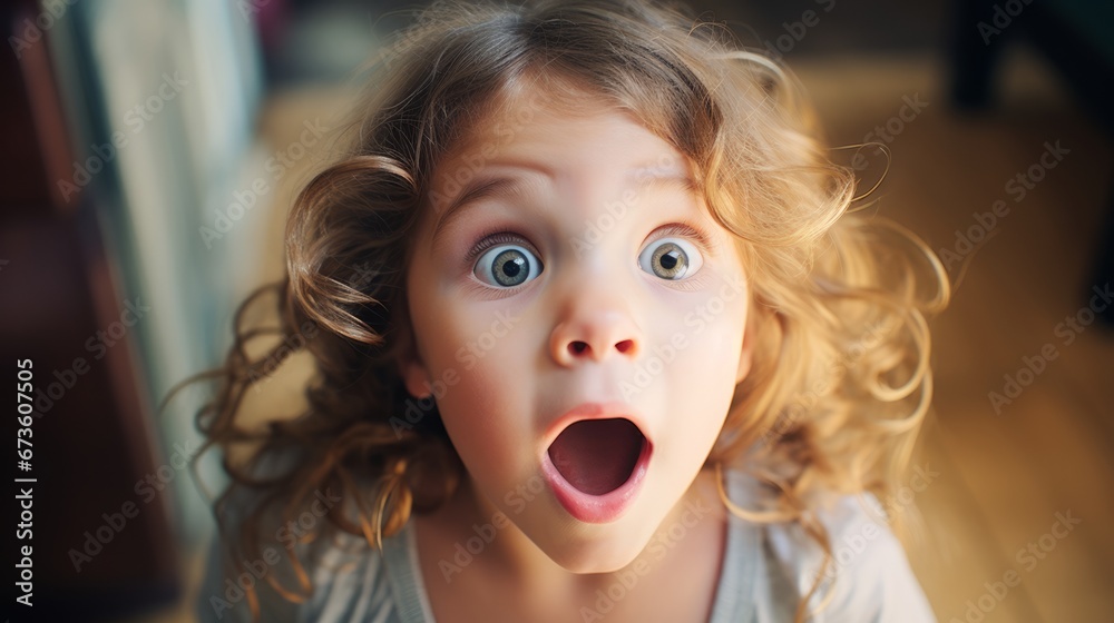 A candid shot of a child's authentic expression of wonder A candid shot of a child's authentic expression of wonder