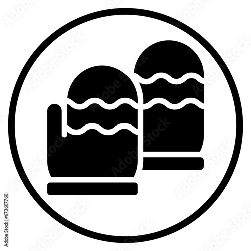 mittens glyph icon