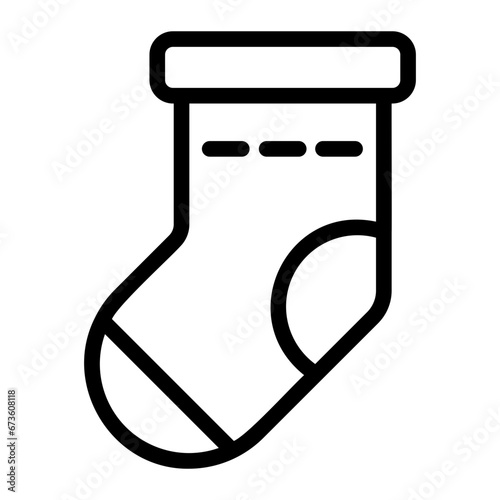 christmas sock line icon