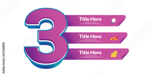 Infographic template. Creative / successful concept with 3 steps. Can be used for work diagrams, education, web design