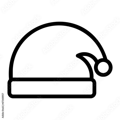 santa hat line icon