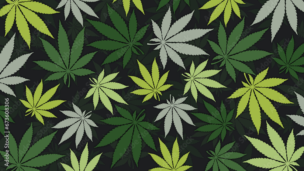 Cannabis leaves illustration black background sativa indica marijuana wallpaper texture art design blank with place for text area copy space Cannabis leaves illustration black background sativa indica marijuana wallpaper texture art design blank with place for text area copy space
