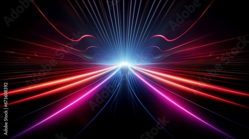 Abstract multicolor neon glowing line, Technology background © AITTHIPHONG