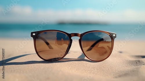 sunglasses on a beach