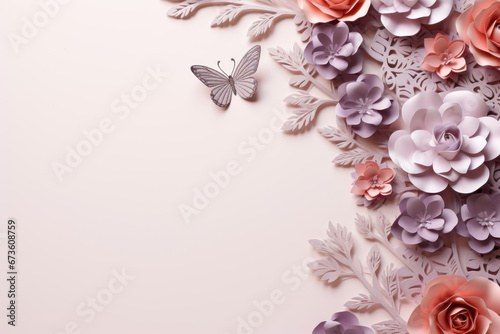 Simple flowers background with copy space for text photo