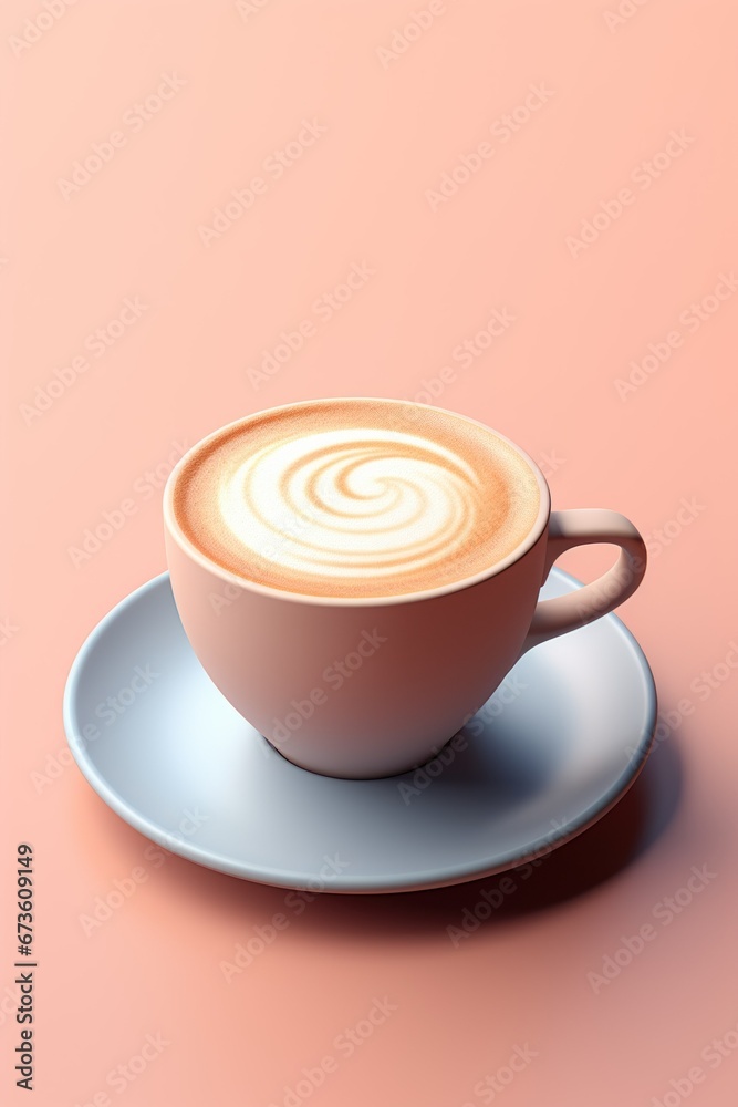Pastel cup of coffee on blue and pink background Pastel cup of coffee on blue and pink background