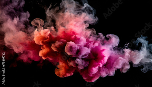 Colorful Smoke Against a Dark Background