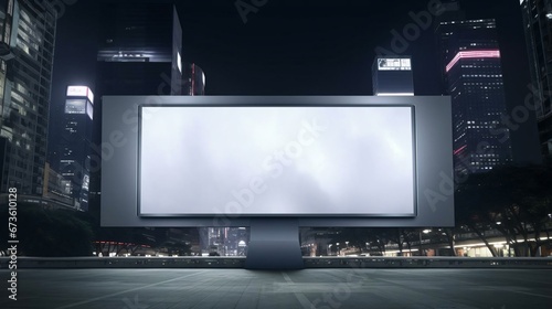 a large screen in a city