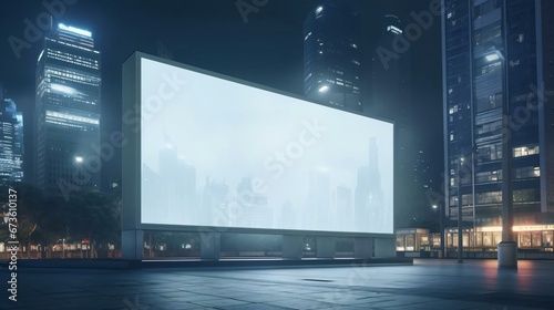 a large building with a large screen