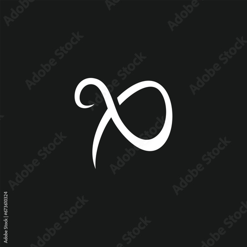 letter P infinity endless logo deign template number eight