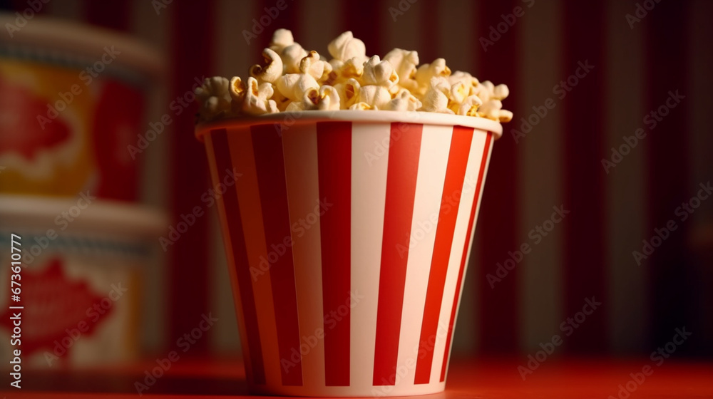 retro popcorn bucket, red and white striped retro popcorn bucket, red and white striped