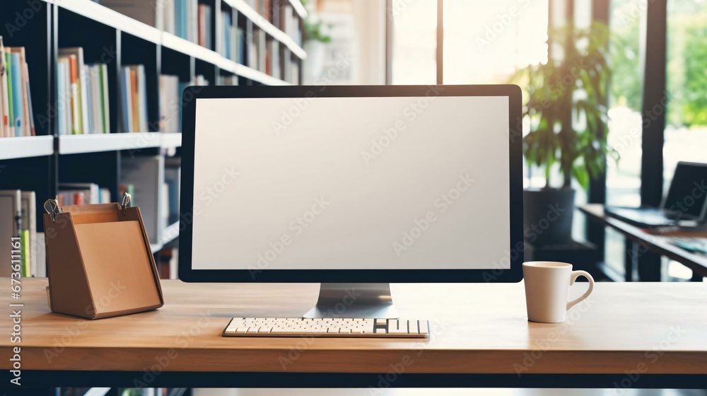 a computer on a desk a computer on a desk