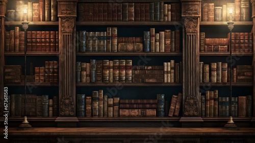 a shelf with many books on it