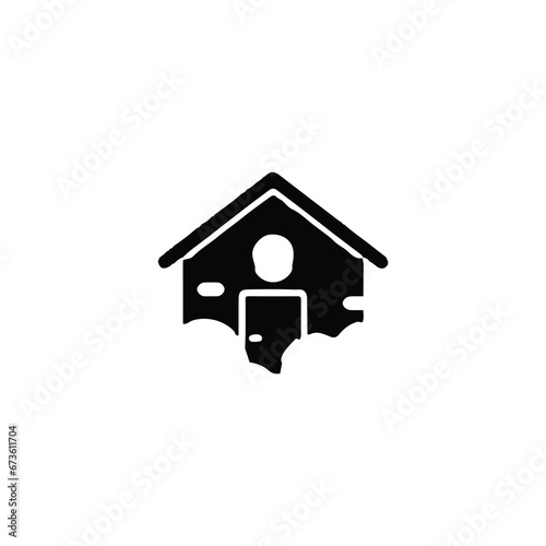 Home icon. Simple style building company big sale poster background symbol. Web site home page button . Home brand logo design element. Home t-shirt printing. vector for sticker.