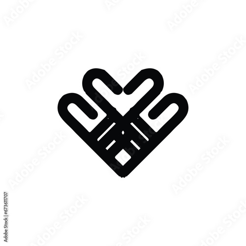 Heart ornament icon. Simple style heart ornament poster background symbol. Heart ornament brand logo design element. Heart ornament t-shirt printing. Vector for sticker.