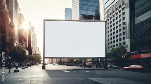 a large billboard in a city photo
