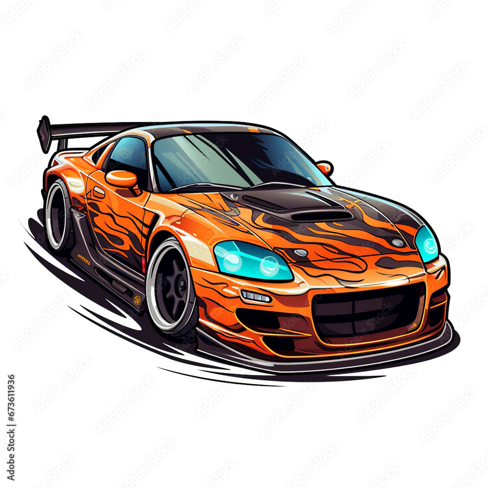JDM Auto, Japanisches Drift Auto / Rennsport / Street Racer / Nippon Renwagen / transparen - freigestellt / Ki-Ai generiert JDM Auto, Japanisches Drift Auto / Rennsport / Street Racer / Nippon Renwagen / transparen - freigestellt / Ki-Ai generiert
