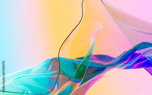 Abstract gradient glass background  3d rendering.