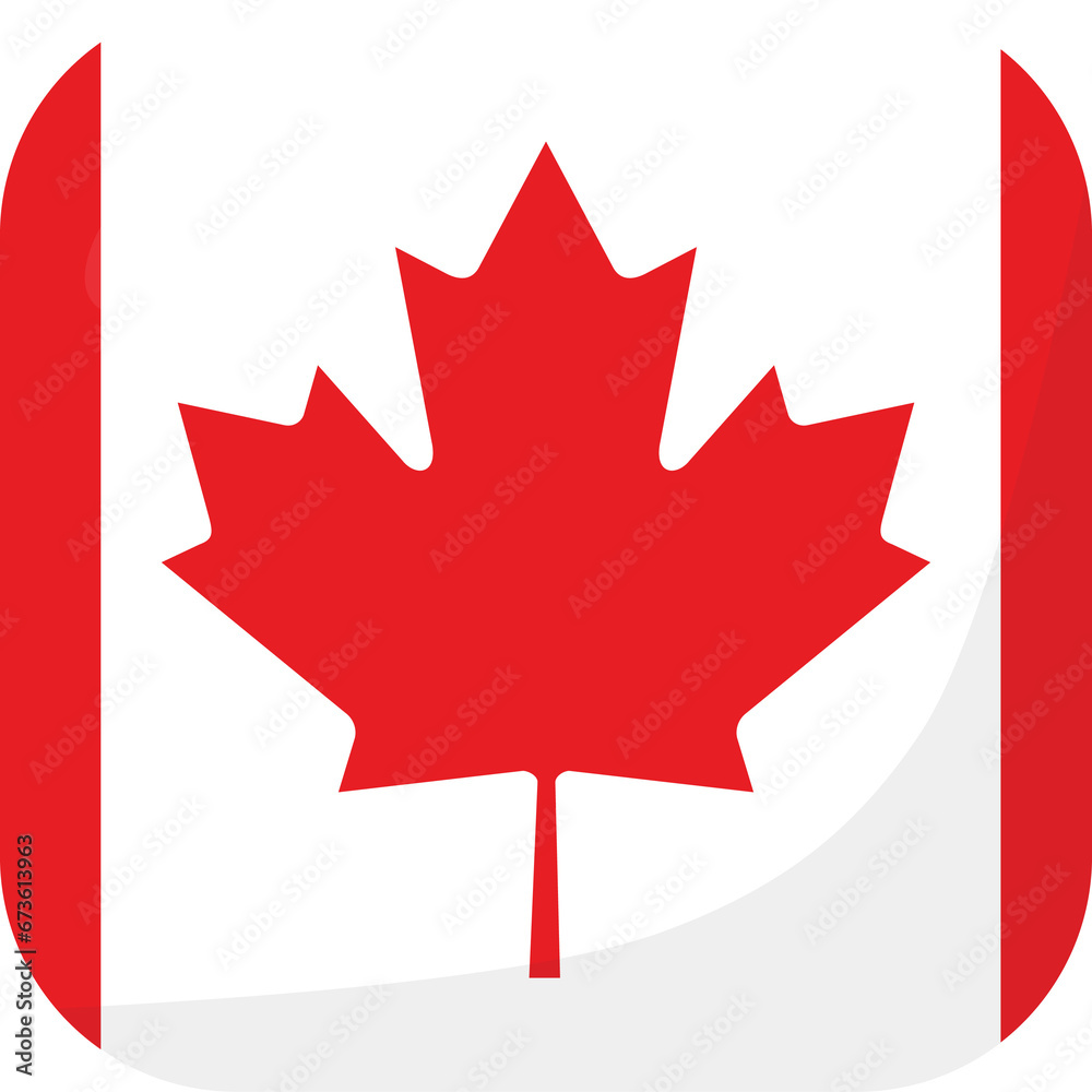 Canada flag square 3D cartoon style. Canada flag square 3D cartoon style.