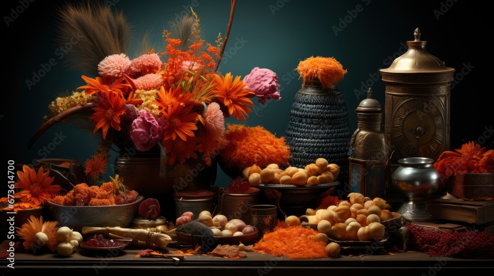 3D Rendering Punjabi Festival Elements Copper, Happy New Year Background ,Hd Background